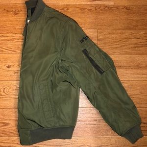 Olive Green Boys Abercrombie Bomber Jacket